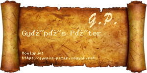 Gyöpös Péter névjegykártya